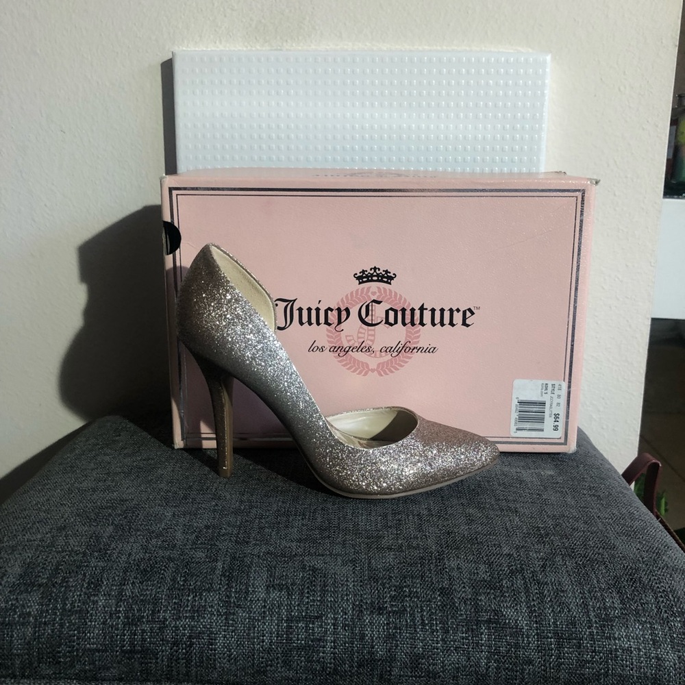 Juicy Couture Glitter Heels - Silver and Pink